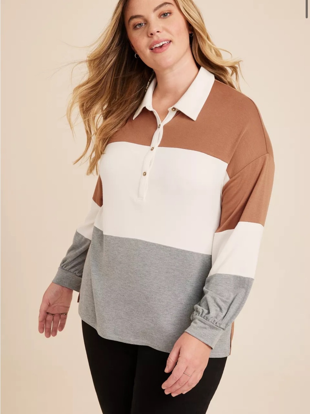 Maurice’s Rugby Colorblock Henley Long Sleeve Tee
